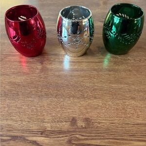 Vintage New Slatkin & Co. The Perfect Christmas Holiday Glow 4” Tealight Holders